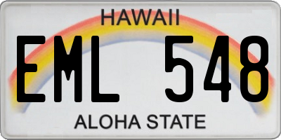 HI license plate EML548
