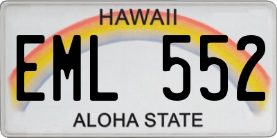 HI license plate EML552