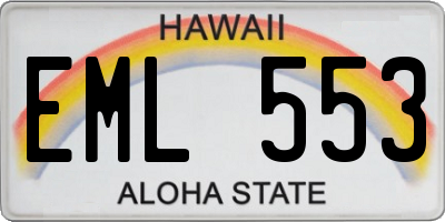 HI license plate EML553