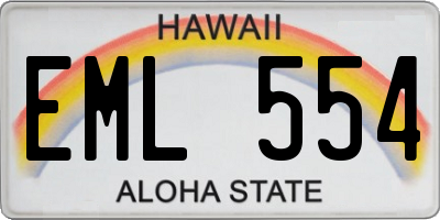 HI license plate EML554