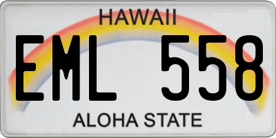 HI license plate EML558
