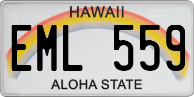HI license plate EML559