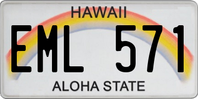 HI license plate EML571