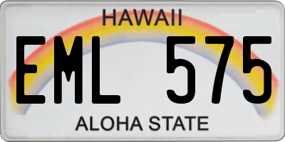 HI license plate EML575