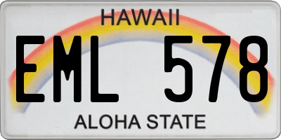 HI license plate EML578