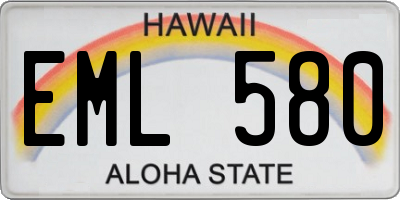 HI license plate EML580