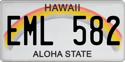 HI license plate EML582