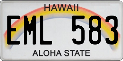 HI license plate EML583