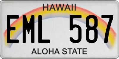 HI license plate EML587