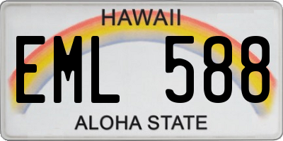 HI license plate EML588