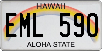 HI license plate EML590
