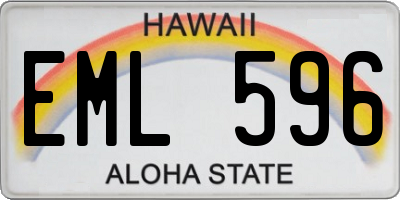 HI license plate EML596