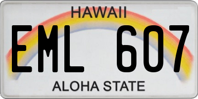 HI license plate EML607