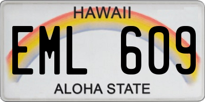 HI license plate EML609