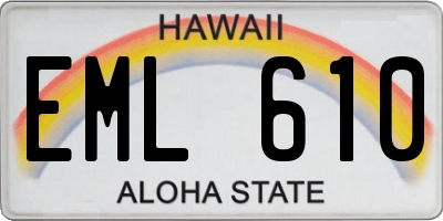 HI license plate EML610