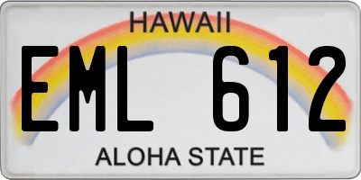 HI license plate EML612