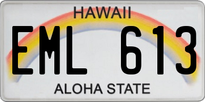 HI license plate EML613