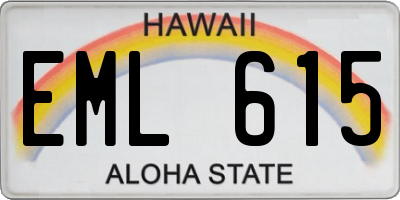 HI license plate EML615