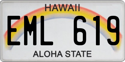 HI license plate EML619