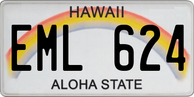 HI license plate EML624