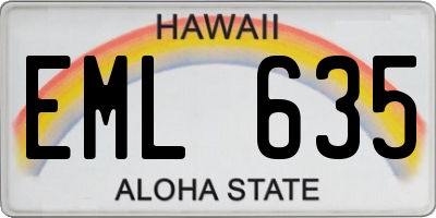 HI license plate EML635