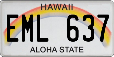HI license plate EML637