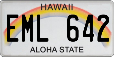 HI license plate EML642