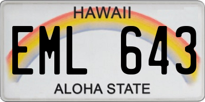 HI license plate EML643