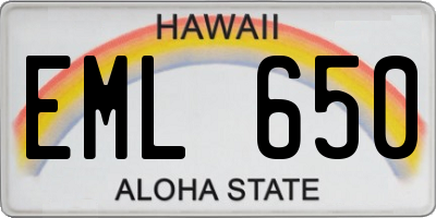 HI license plate EML650