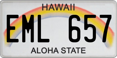 HI license plate EML657