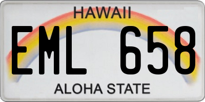 HI license plate EML658