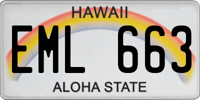 HI license plate EML663