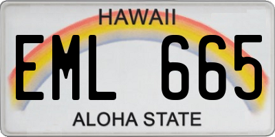 HI license plate EML665
