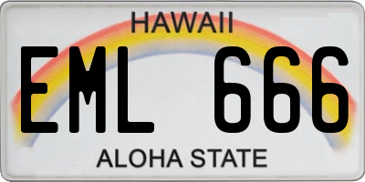 HI license plate EML666