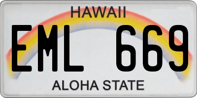 HI license plate EML669