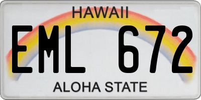 HI license plate EML672