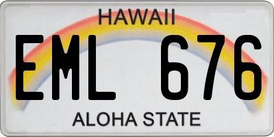 HI license plate EML676