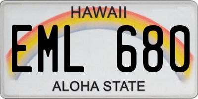 HI license plate EML680