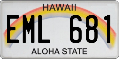 HI license plate EML681