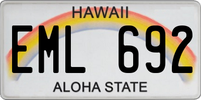 HI license plate EML692