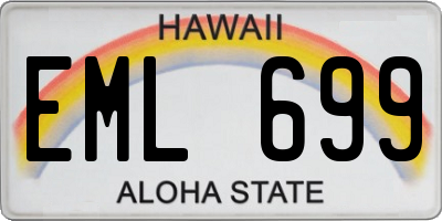 HI license plate EML699