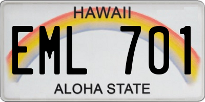 HI license plate EML701
