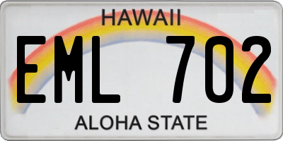 HI license plate EML702