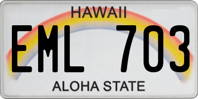 HI license plate EML703
