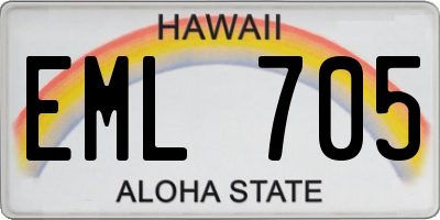 HI license plate EML705