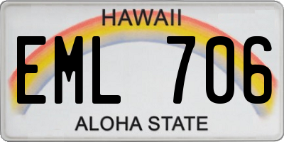 HI license plate EML706