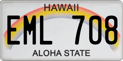 HI license plate EML708