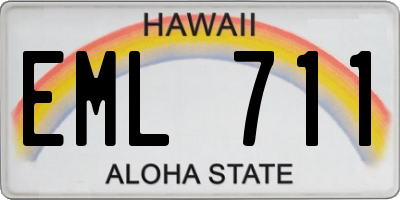 HI license plate EML711