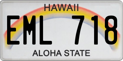 HI license plate EML718