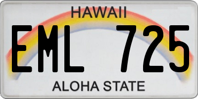 HI license plate EML725